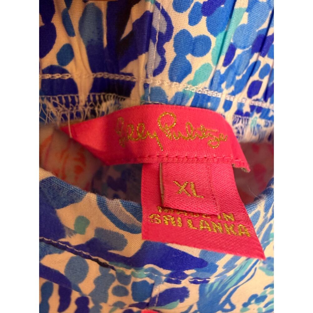 Lilly Pulitzer XL Shorts Stretchy Waist Coral Underwater Print Preppy Vibrant - Picture 5 of 6